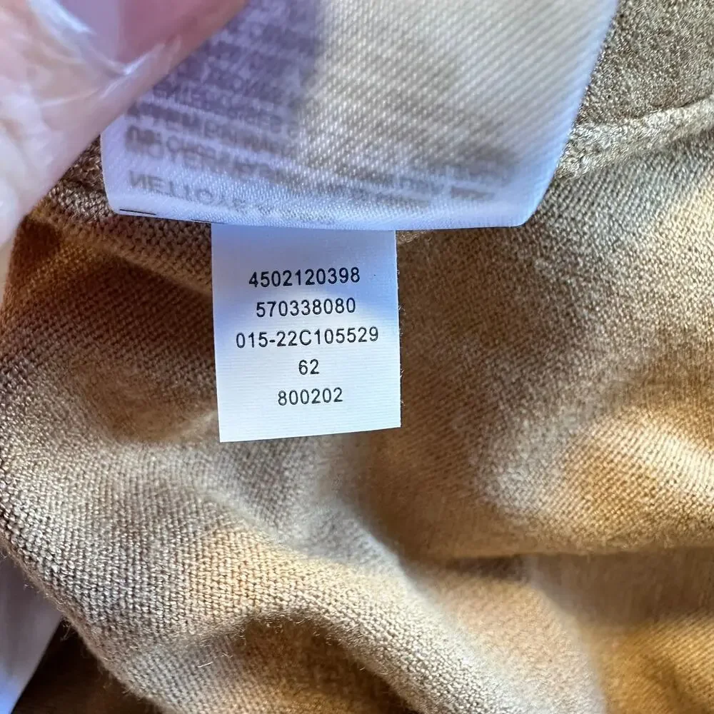 Chico's Turtleneck Sweater Over Blouse Tan White 2 Large Contemporary Lagenlook